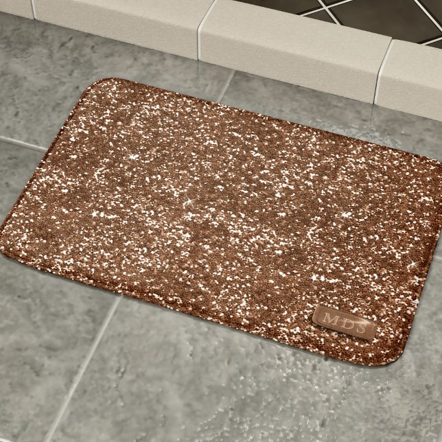 Tapis De Bain Faux Rose Gold Sparkie Parties scintillant Mat (Créateur téléchargé)