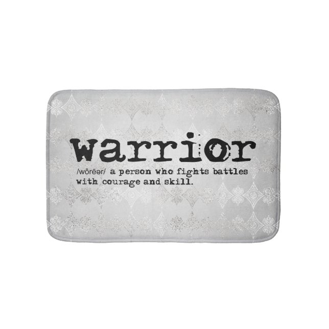 Tapis De Bain Faux Silver Metallic Warrior Définition (Devant)