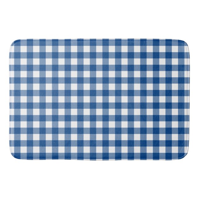 Tapis De Bain Faye et Lauren Navy Blue Plaid (Devant)