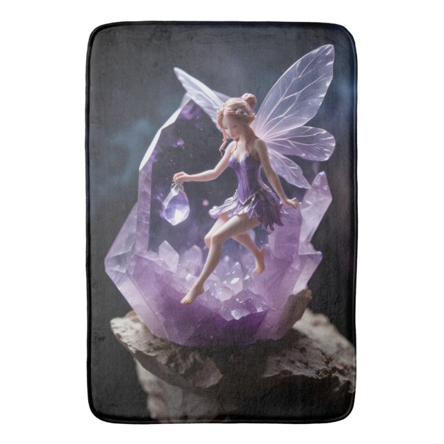 Tapis De Bain Fée de fantaisie d'améthyste magique (devant Vertical)