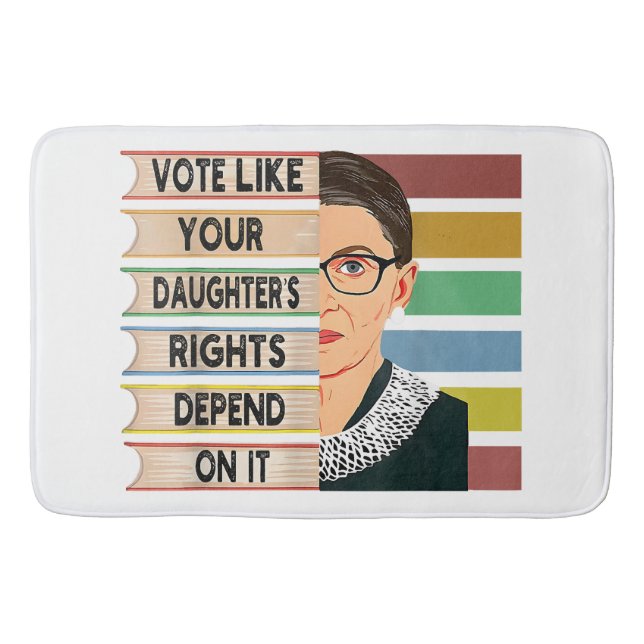 Tapis De Bain Feministe Ruth Bader Ginsburg RBG Citation Girl Wi (Devant)