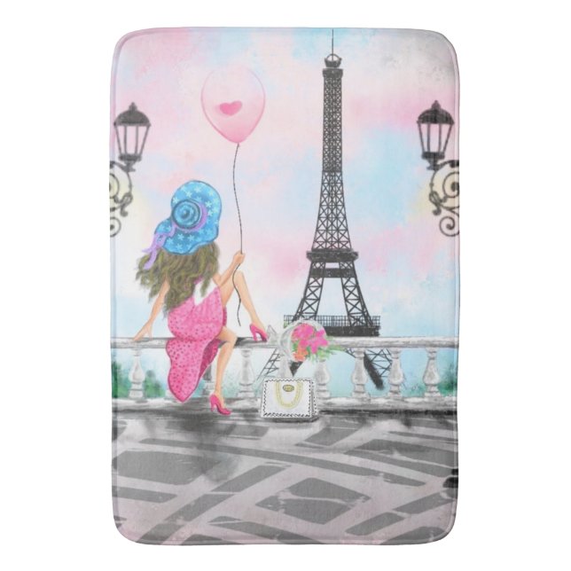 Tapis de bain Femme à Paris - Tour Eiffel (devant Vertical)