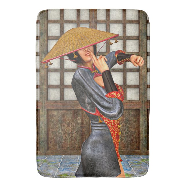 Tapis De Bain Femme de combat asiatique (devant Vertical)