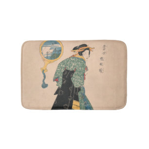 Tapis De Bain Femme japonaise Kimono : Ukiyo-e Woodblock Imprime