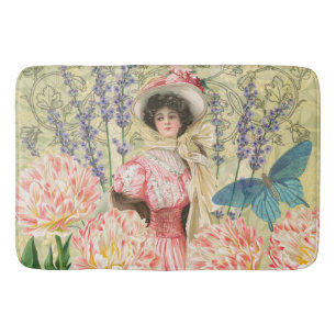 Tapis De Bain Femme victorienne florale rose Régence