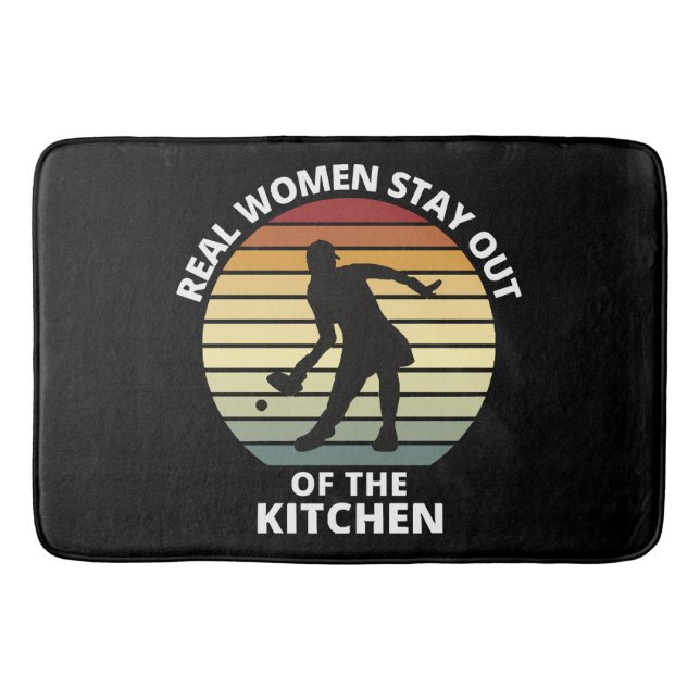 Tapis De Bain Femmes de pickleball drôle vintage (Devant)
