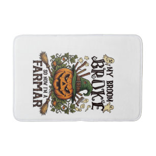 Tapis De Bain Ferme Broom Broke Citrouille d'Halloween Sorcière