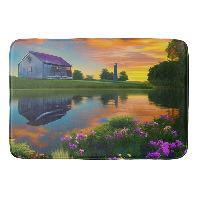 Tapis De Bain Ferme Purple Roof Pond à Sunrise (Devant)