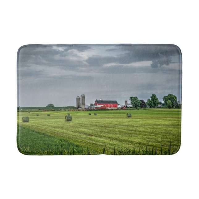 Tapis De Bain Fermes | Red Barn & Silo au printemps (Devant)