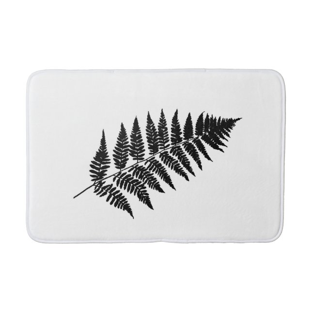 Tapis De Bain Fern 1, noir et blanc (Devant)
