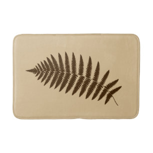 Tapis De Bain Fern 2 en bois, Brown et beige