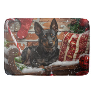 Tapis De Bain Festival de Noël des chiens Kelpie australiens
