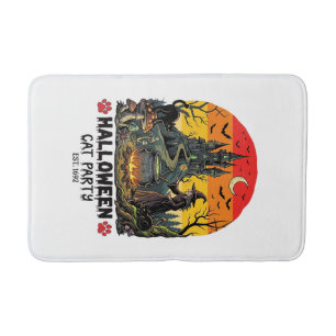 Tapis De Bain Fête de chat d'Halloween Sorcière Chaudron Chats n