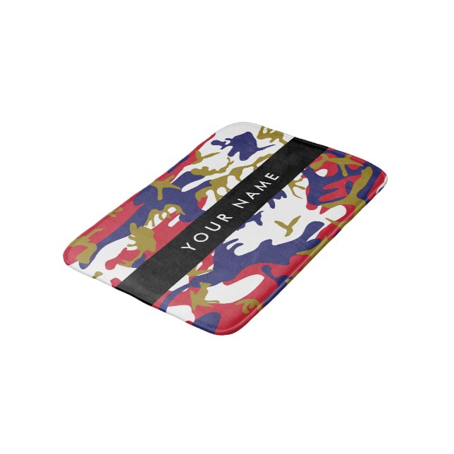 Tapis De Bain Fête de l'Indépendance Camouflage Votre nom Person (Angle)