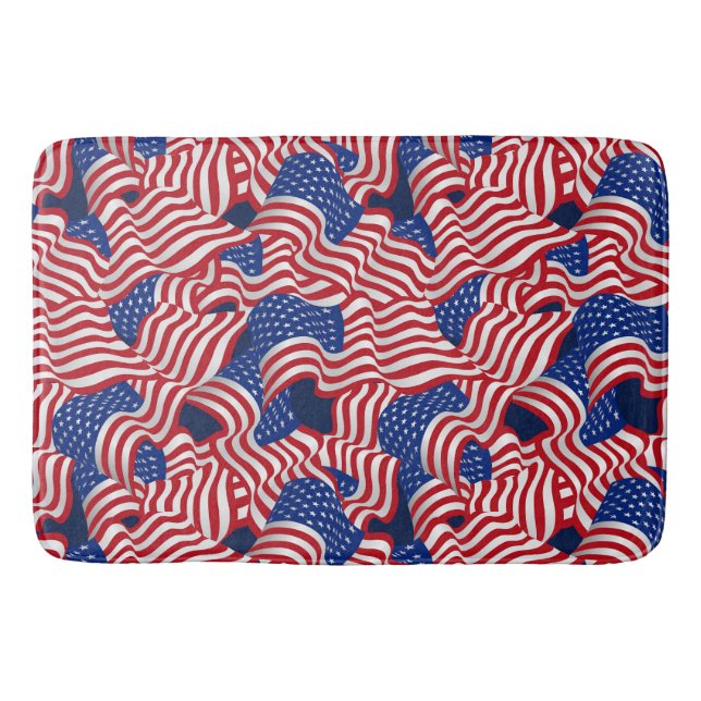 Tapis De Bain Fête des étoiles et des rayures (Devant)