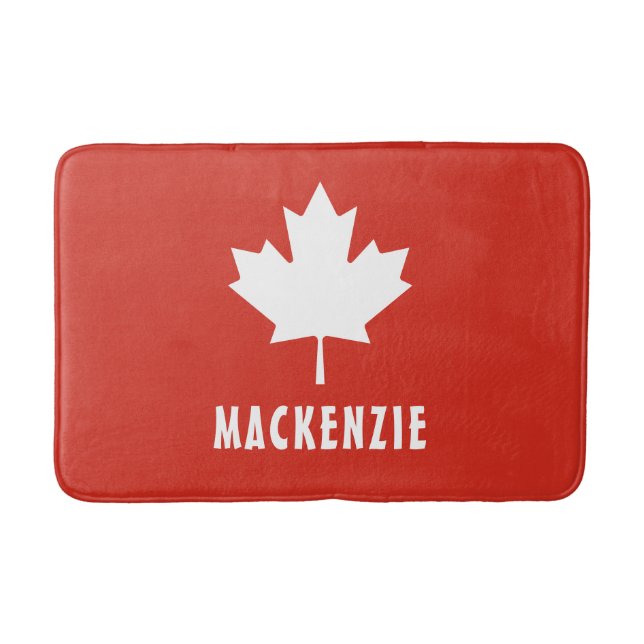 Tapis De Bain Fête du Canada Rouge Blanc Canadien Drapeau Maple  (Devant)