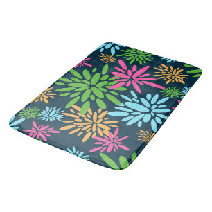 Tapis De Bain Feu d'artifice coloré Abstrait Fleurs de bain Mat