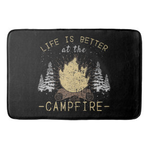 Tapis De Bain Feu De Campagne - La Vie Est Meilleure Par Le Feu