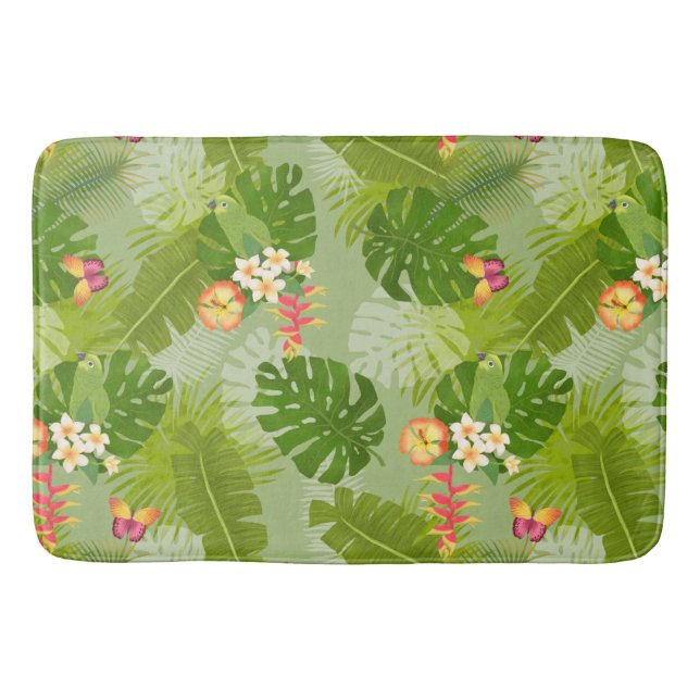 Tapis De Bain Feuillage tropical vert d'été (Devant)