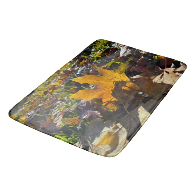 Tapis De Bain Feuille d'automne au soleil (Angle)