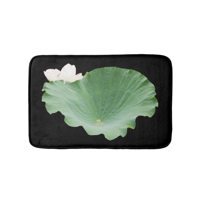 Tapis De Bain Feuille de Lotus géante en fleur (Devant)