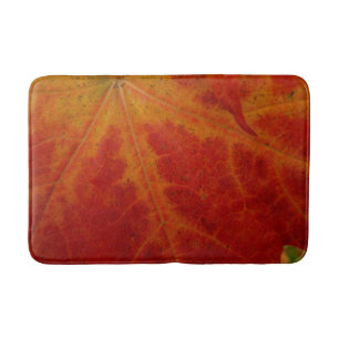 Tapis De Bain Feuille d'érable rouge Abstraite Automne Photograp