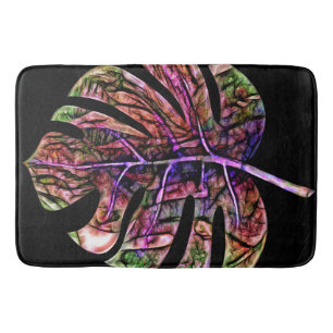 Tapis De Bain Feuille Lumineuse Néon Tropicale