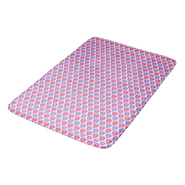 Tapis De Bain Feuille rose et lavande minimal (Angle)