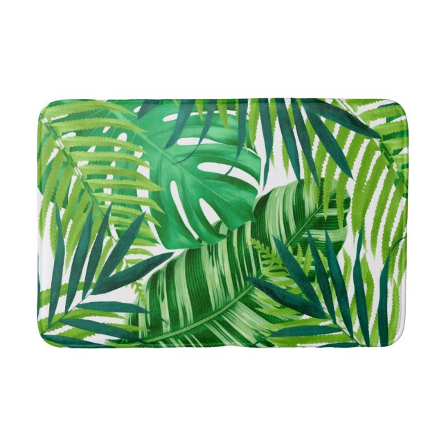 Tapis De Bain Feuille tropical vert (Devant)
