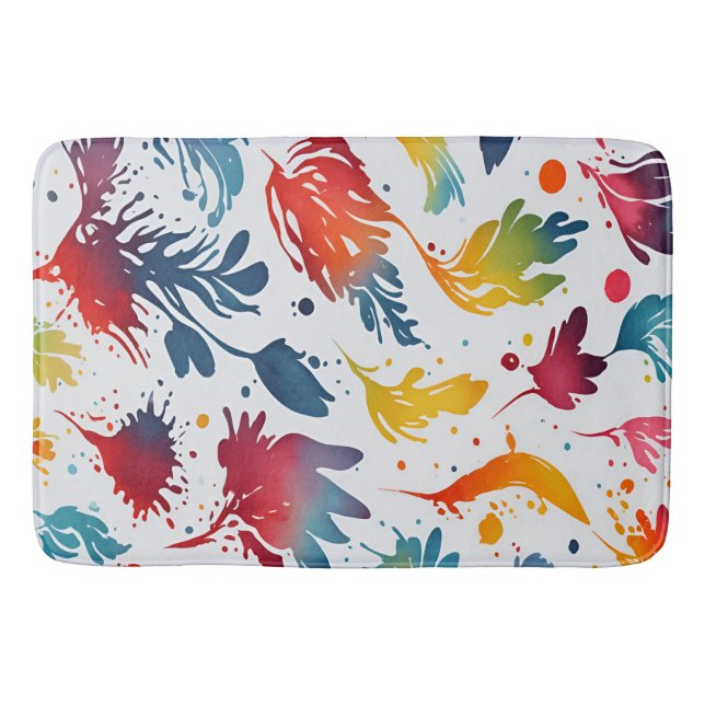 Tapis De Bain Feuilles aquarelle (Devant)