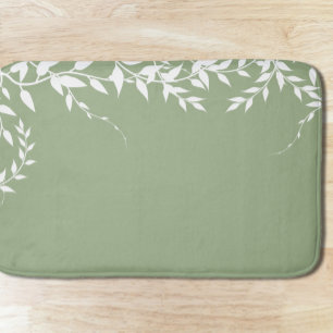 Tapis De Bain Feuilles botaniques verts de Sage