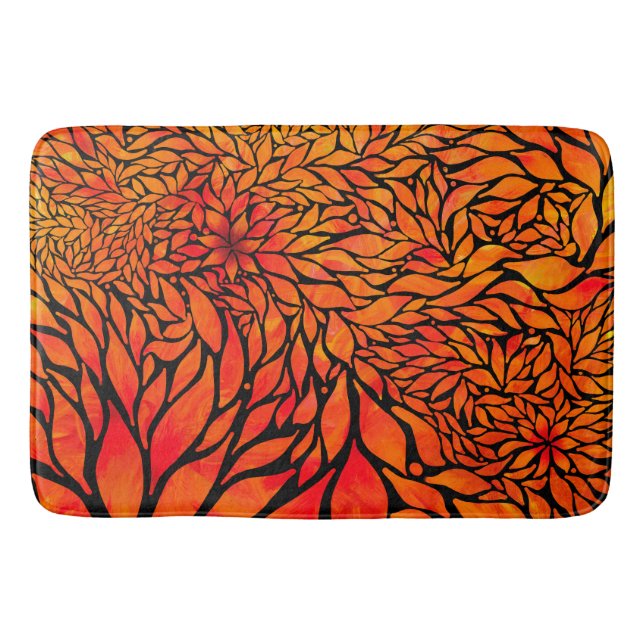Tapis De Bain Feuilles d'automne Abstraites (Devant)