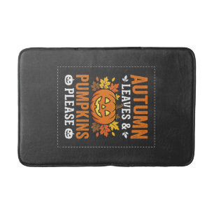 Tapis De Bain Feuilles d'automne Citrouille Halloween Design