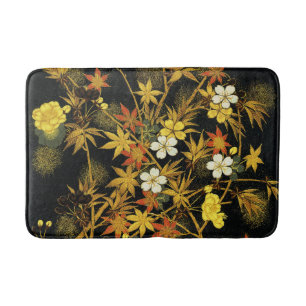 Tapis De Bain Feuilles d'automne japonaises Antique botanique