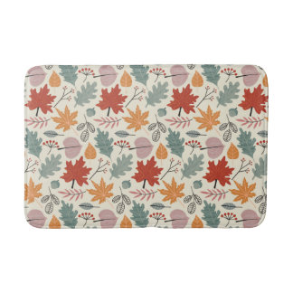 Tapis De Bain Feuilles d'automne vintage et Motif Acorns