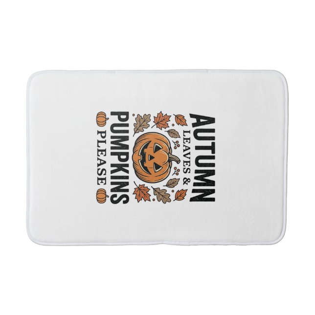 Tapis De Bain Feuilles de citrouille d'automne Citrouilles s'il  (Devant)