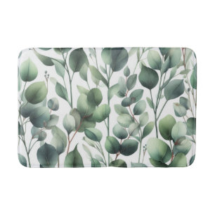 Tapis De Bain Feuilles de eucalyptus vert assourdi