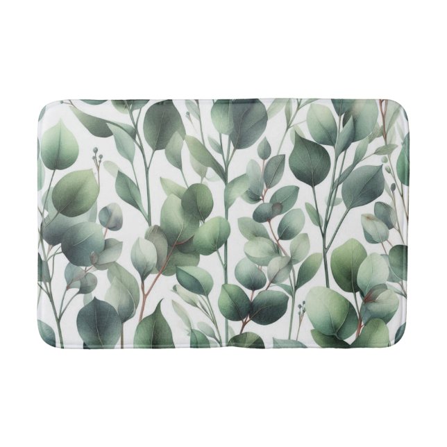 Tapis De Bain Feuilles de eucalyptus vert assourdi  (Devant)