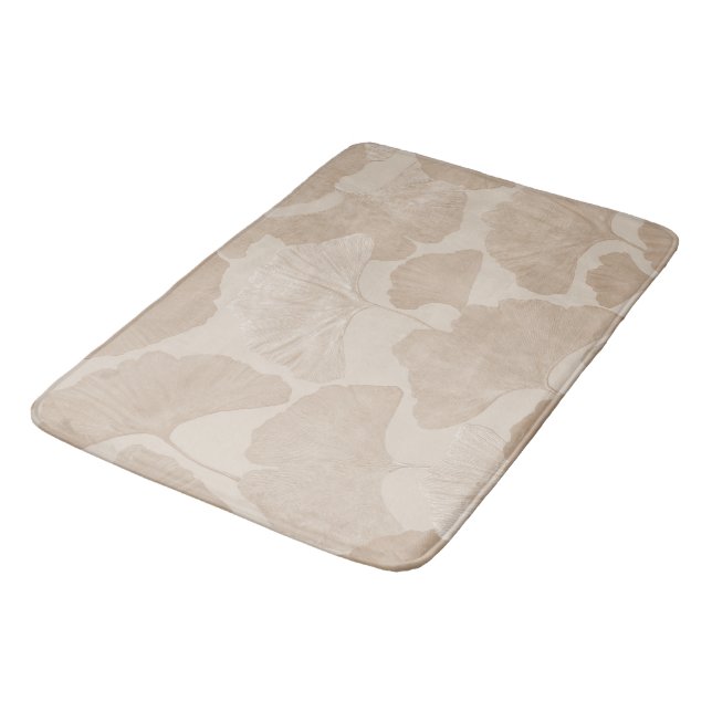 Tapis De Bain Feuilles de Ginkgo Beige Rêve 2 (Angle)