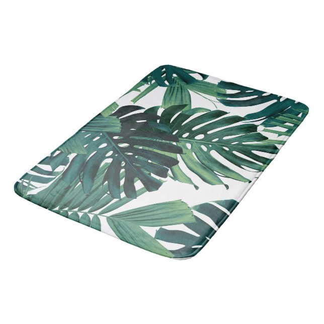 Tapis De Bain Feuilles de jungle tropicale Monstera 1 (Angle)