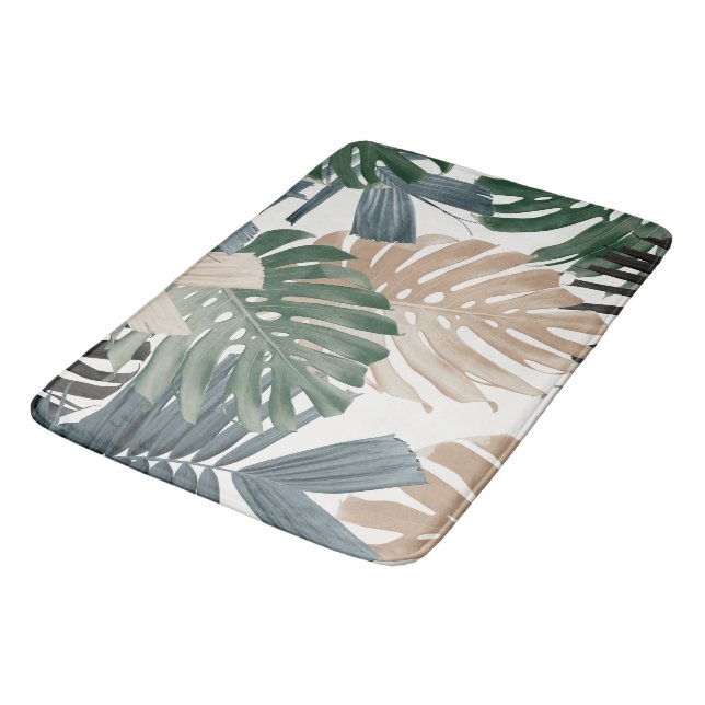 Tapis De Bain Feuilles de jungle tropicale Monstera 3 (Angle)