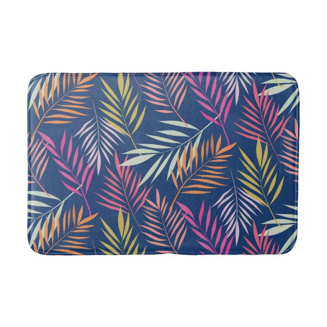 Tapis De Bain Feuilles de palmier rose orange Motif (Devant)