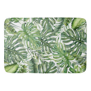 Tapis De Bain Feuilles de palmier tropical vert Brise d'île d'ét