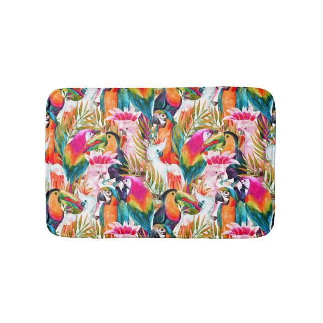 Tapis De Bain Feuilles de perroquets et palmiers (Devant)