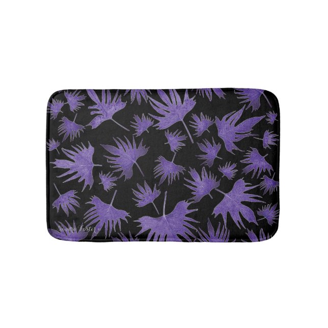 Tapis De Bain Feuilles de vigne canarienne violet (Devant)