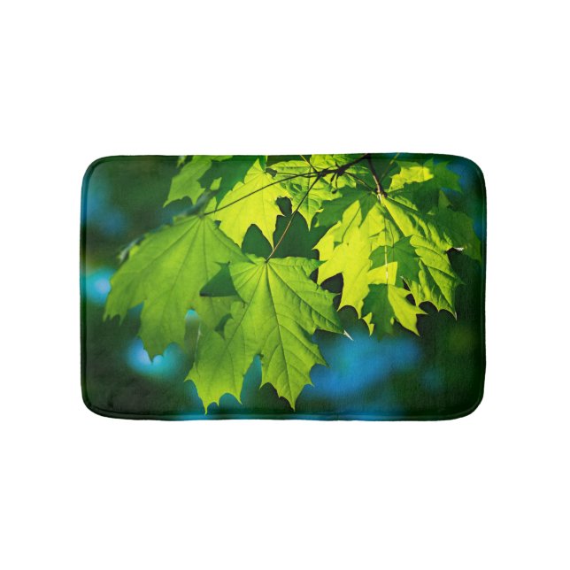 Tapis De Bain Feuilles d'érable vert frais (Devant)