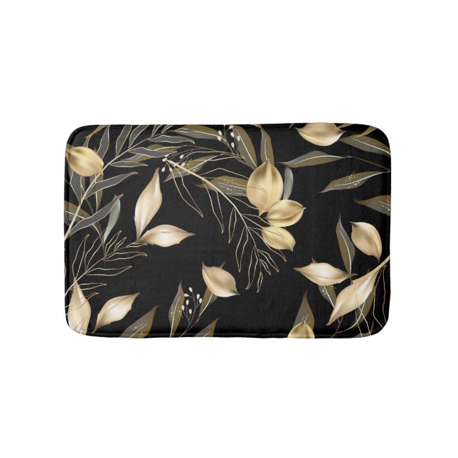 Tapis De Bain Feuilles d'or : Exotic Botanical sans soudure (Devant)