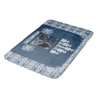 Tapis De Bain feuilles en dentelle vintage et fleurs