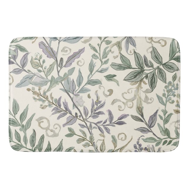 Tapis De Bain Feuilles et feuillage botaniques verts (Devant)