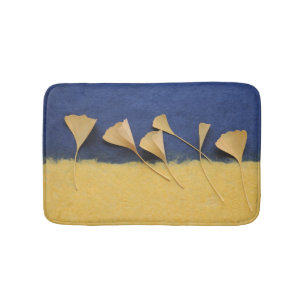 Tapis De Bain Feuilles Ginkgo sur textures de papier fait main